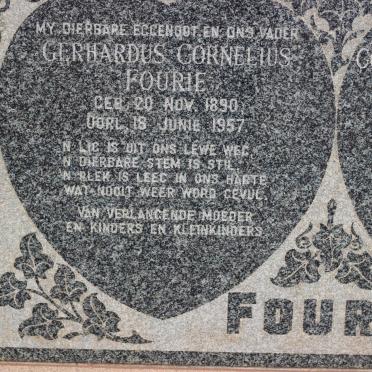 FOURIE Gerhardus Cornelius 1890-1957 &amp; Cornelia Sophia Margaretha ERASMUS 1888-1963