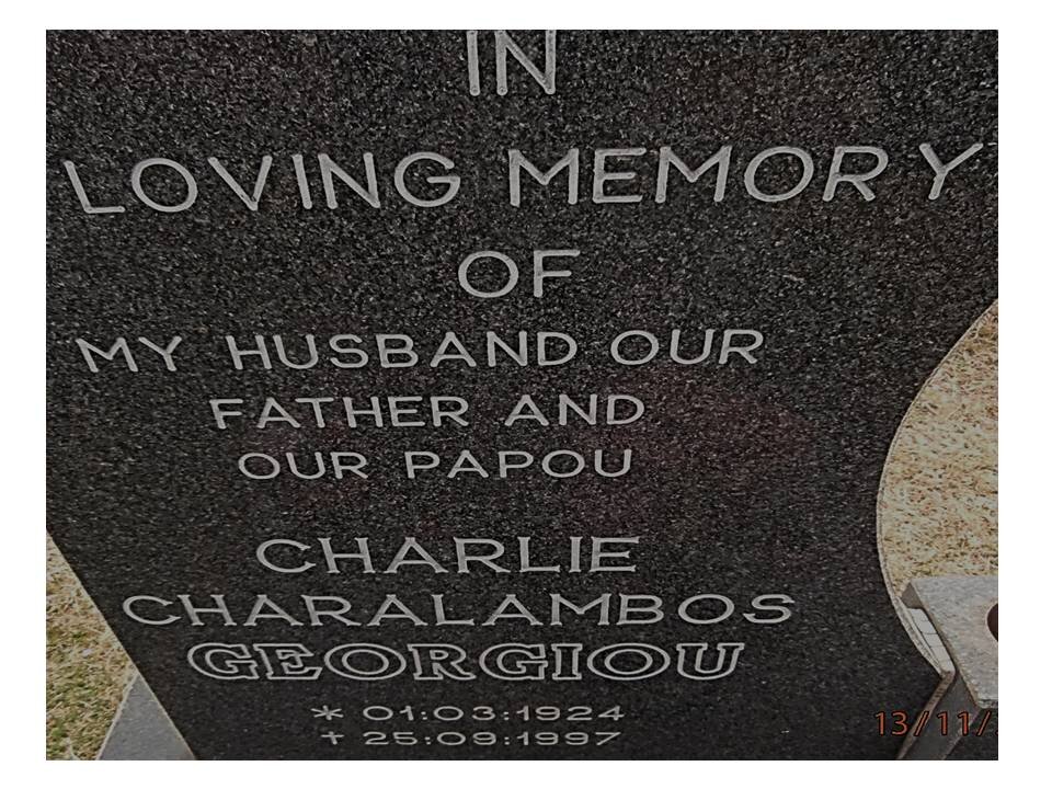 GEORGIOU Charlie Charalambos 1924-1997