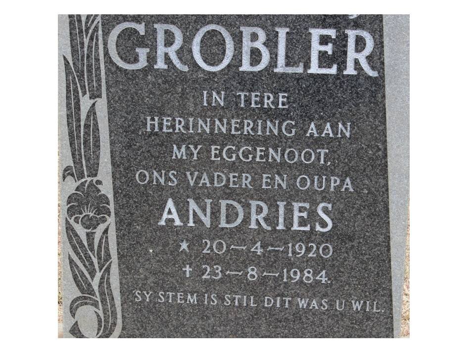 GROBLER Andries 1920-1984