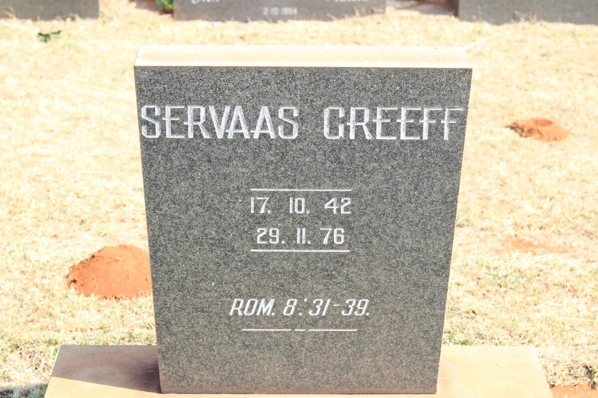 GREEFF Servaas 1942-1976