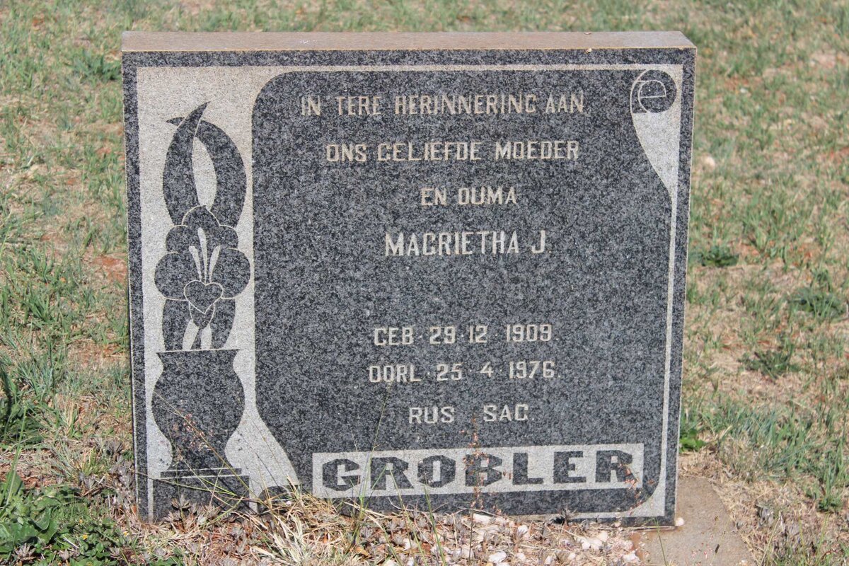 GROBLER Magrietha J. 1909-1976