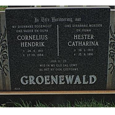 GROENEWALD Cornelius Hendrik 1911-1984 &amp; Hester Catharina 1915-1991