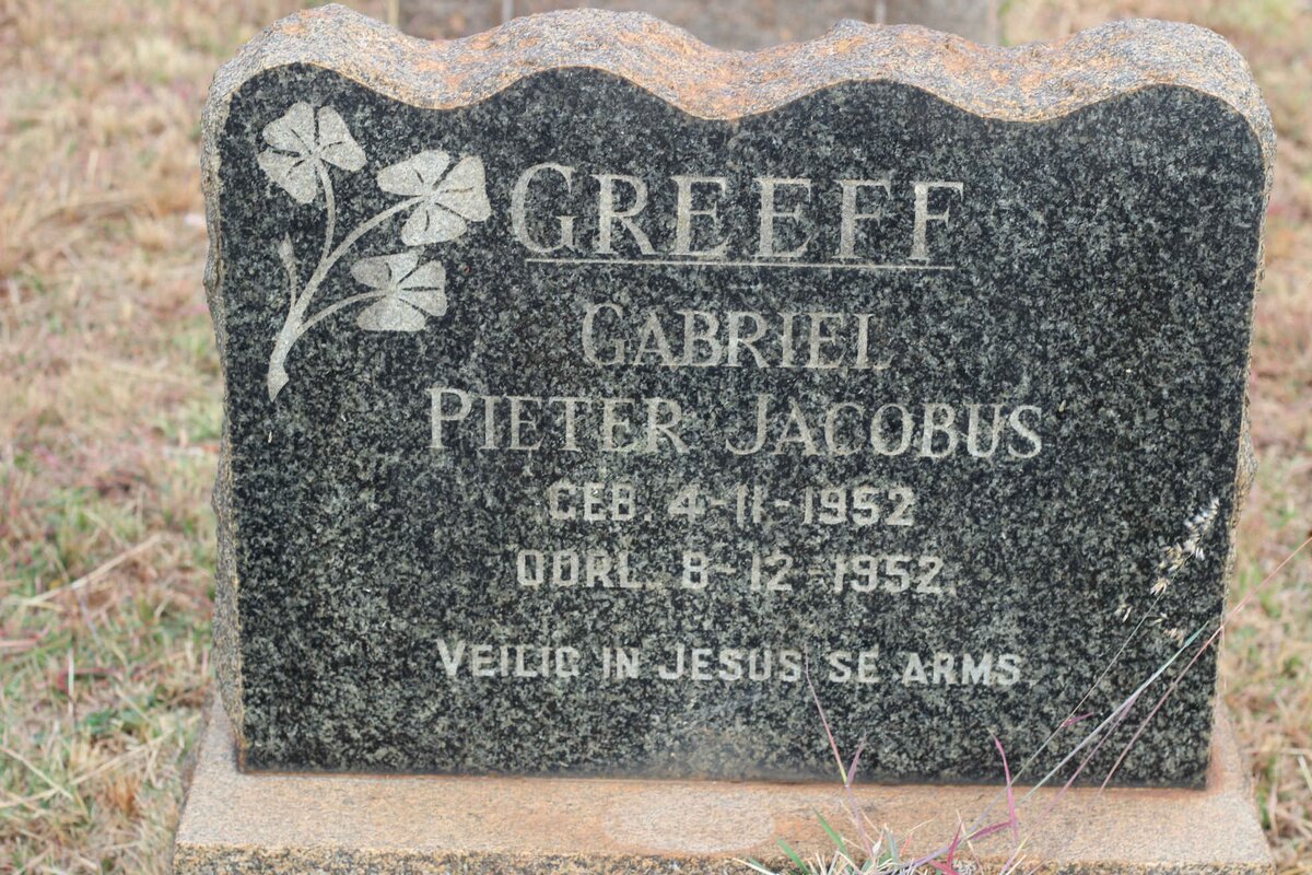 GREEFF Gabriel Pieter Jacobus 1952-1952