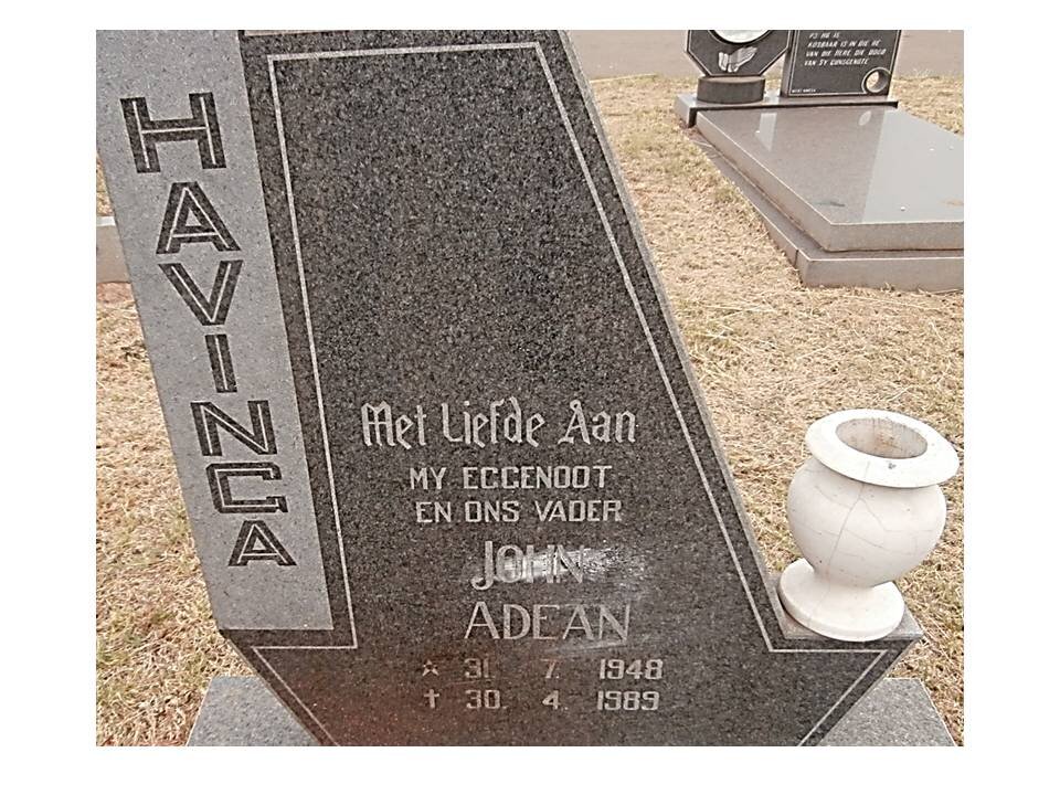 HAVINGA John Adean 1948-1989