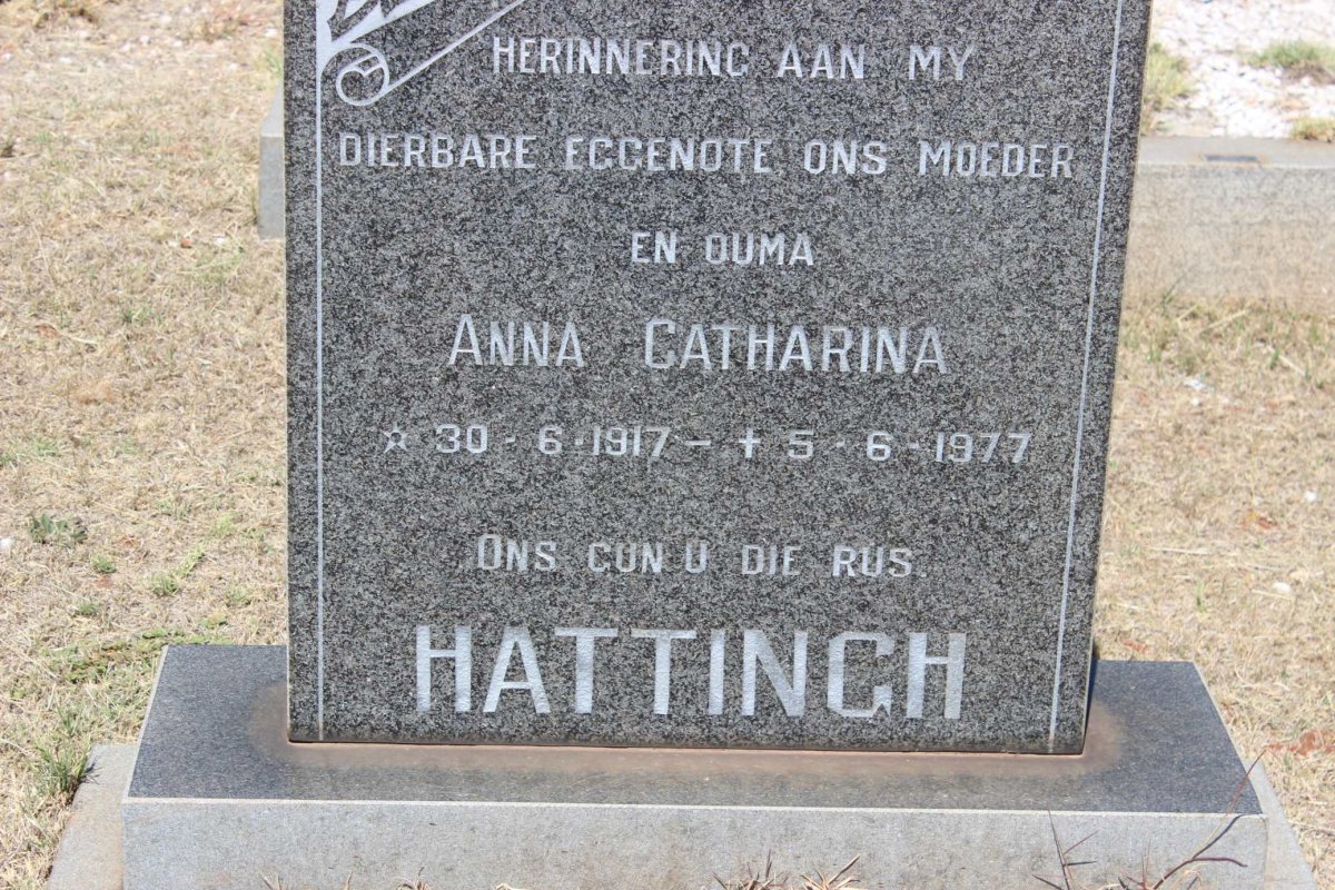 HATTINGH Anna Catharina 1917-1977
