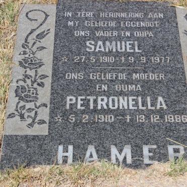 HAMER Samuel 1910-1977 &amp; Petronella 1910-1986