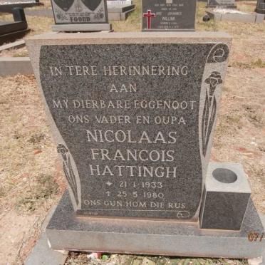 HATTINGH Nicolaas Francois 1933-1980