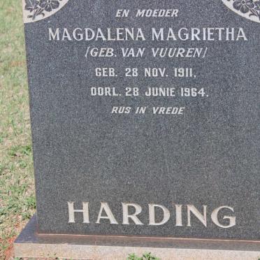 HARDING Magdalena Magrietha nee VAN VUUREN 1911-1964