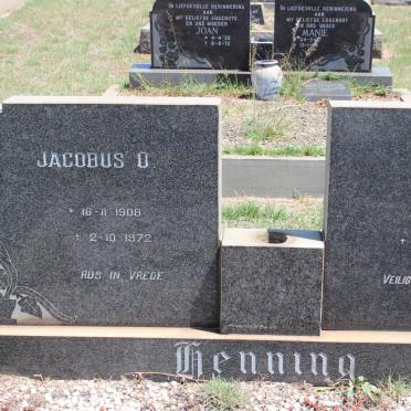 HENNING Jacobus O. 1908-1972 &amp; Maria M. 1913-1980