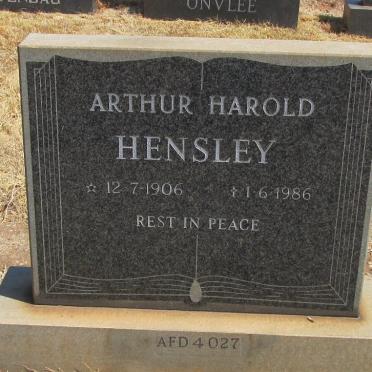 HENSLEY Arthur Harold 1906-1986