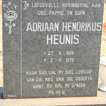 HEUNIS Adriaan Hendrikus 1904-1979