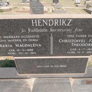 HENDRIKZ Christoffel Frederik Theodorus 1893-1976 &amp; Maria Magdalena 1888-1974