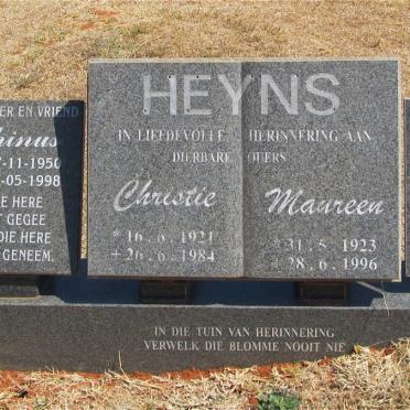 HEYNS Christie 1921-1984 &amp; Maureen 1923-1996 :: HEYNS Thinus 1950-1998 :: HEYNS Chris 1954-2003