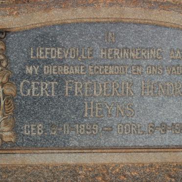 HEYNS Gert Frederik Hendrik 1899-1952