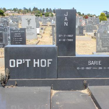 HOF Jan, Op't 1907-1980 &amp; Sarie 1907-1981