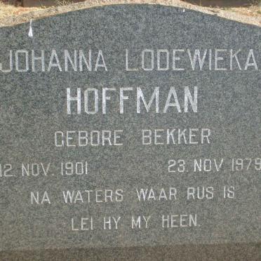 HOFFMAN Johanna Lodewieka nee BEKKER 1901-1979