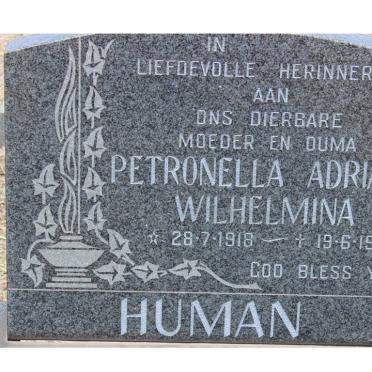 HUMAN Petronella Adriana Wilhelmina 1918-1983