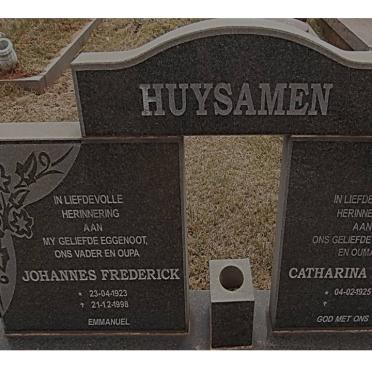 HUYSAMEN Johannes Frederick 1923-1998 &amp; Catharina Maria 1925-