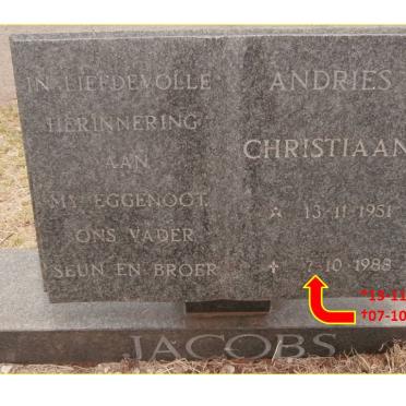 JACOBS Andries Christiaan 1951-1988