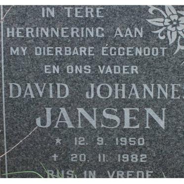 JANSEN David Johannes 1950-1982