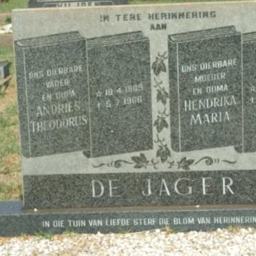 JAGER Andries Theodorus, de 1889-1966 &amp; Hendrika Maria 1894-1967
