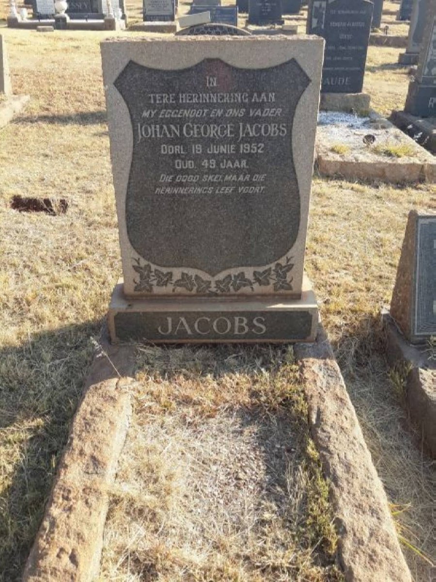 JACOBS Johan George -1952