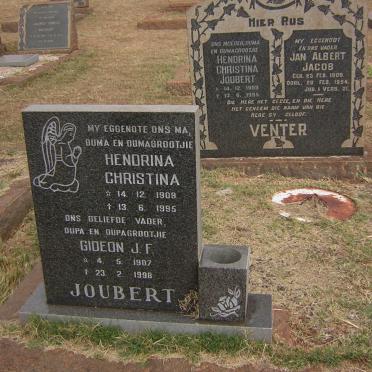 JOUBERT Gideon J.F. 1907-1998 &amp; Hendrina Christina 1909-1995