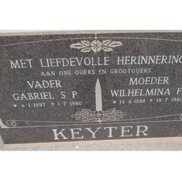 KEYTER Gabriel S.P. 1897-1980 &amp; Wilhelmina F.S. 1898-1980
