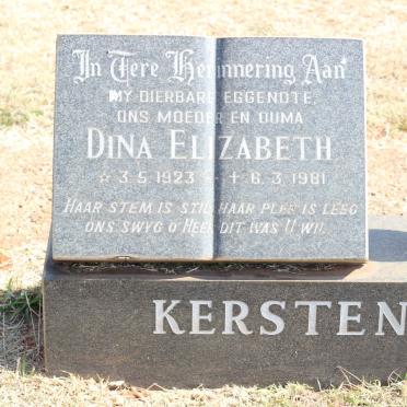 KERSTEN Dina Elizabeth 1923-1981