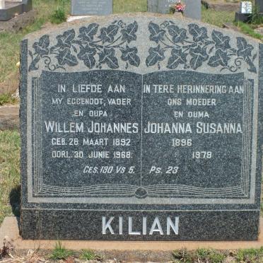 KILIAN Willem Johannes 1892-1968 &amp; Johanna Susanna 1896-1979