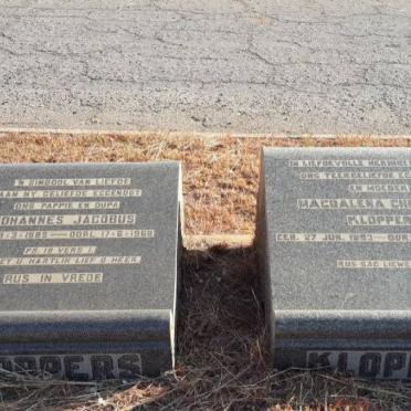 KLOPPERS Johannes Jacobus 1889-1968 &amp; Magdalena Christina 189?-1948