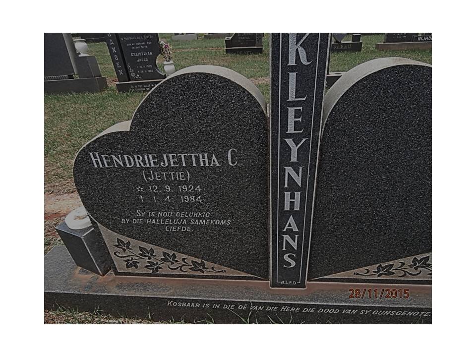 KLEYNHANS Hendrie Jettha C. 1924-1984