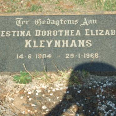 KLEYNHANS Ernestina Dorothea Elizabeth 1904-1966