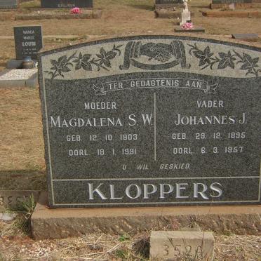 KLOPPERS Johannes J. 1895-1957 &amp; Magdalena S.W. 1903-1991