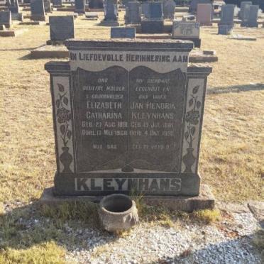 KLEYNHANS Jan Hendrik 1881-1950 &amp; Elizabeth Catharina 1881-1960
