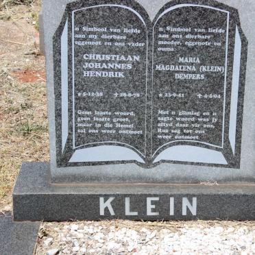 KLEIN Christiaan Johannes Hendrik 1938-1978 &amp; Maria Magdalena DEMPERS 1941-2004