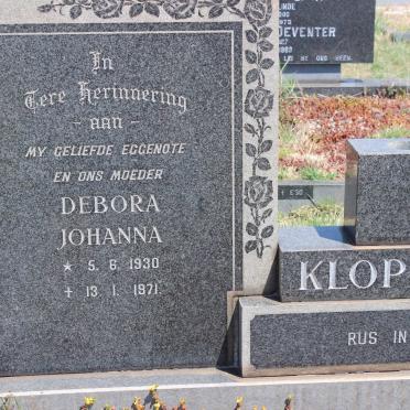 KLOPPERS Gert Pieter 1924-1975 &amp; Debora Johanna 1930-1971