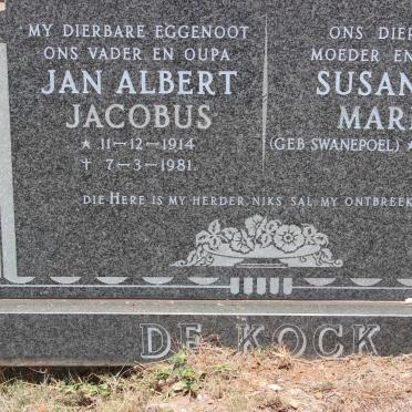 KOCK Jan Albert Jacobus, de 1914-1981 &amp; Susanna Maria SWANEPOEL 1916-