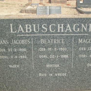 LABUSCHAGNE Frans Jacobus 1900-1960 &amp; Beatrice 1903-1986 :: LABUSCHAGNE Magdelena 1883-1980