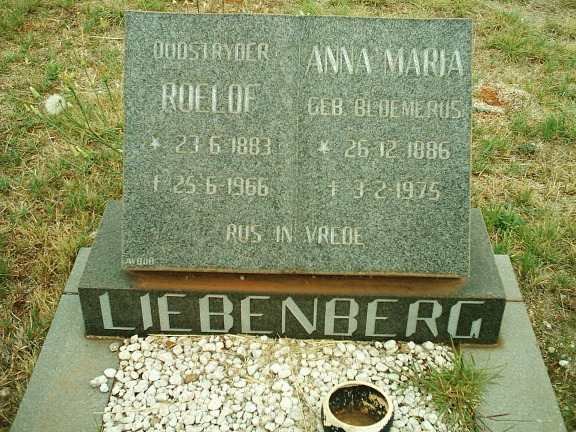 LIEBENBERG Roelof 1883-1966 &amp; Anna Maria BLOEMERUS 1886-1975