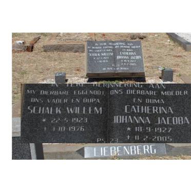 LIEBENBERG Schalk Willem 1923-1976 &amp; Catherina Johanna Jacoba 1927-2005