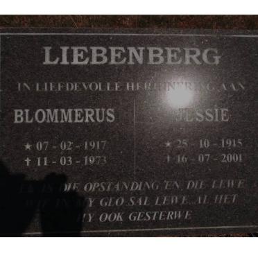 LIEBENBERG Blommerus 1917-1973 &amp; Jessie 1915-2001