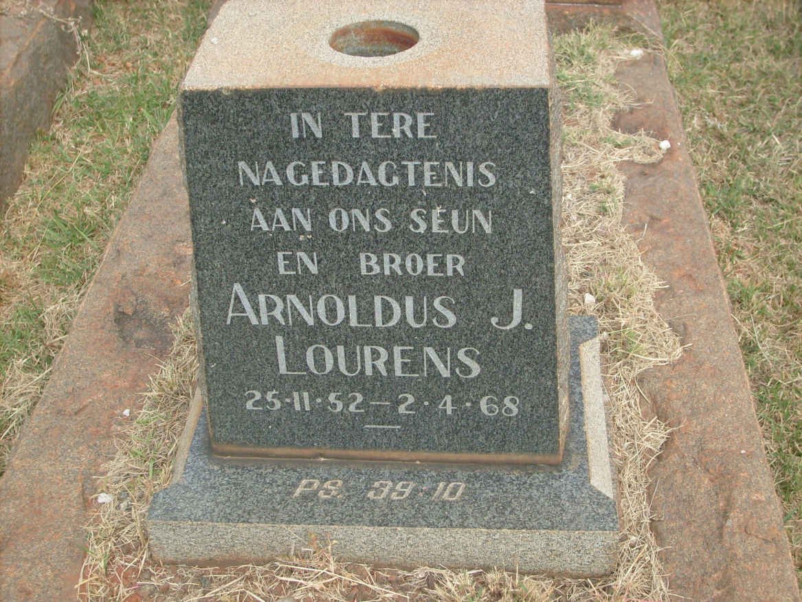 LOURENS Arnoldus J. 1952-1968