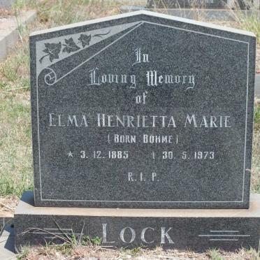 LOCK Elma Henrietta Marie nee BÖHME 1885-1973