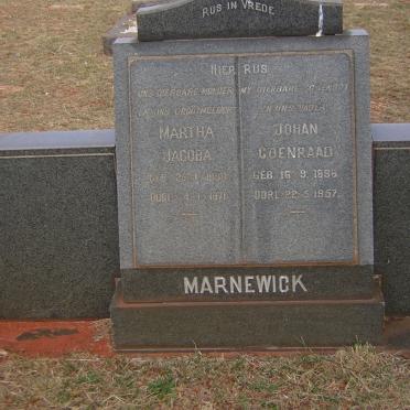 MARNEWICK Johan Coenraad 1896-1957 &amp; Martha Jacoba 189?-1971