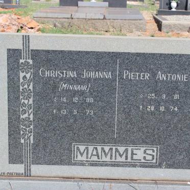 MAMMES Pieter Antonie 1881-1974 &amp; Christina Johanna MINNAAR 1888-1973