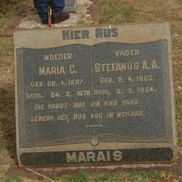 MARAIS Stefanus A.A. 1883-1954 &amp; Maria C. 1897-1978