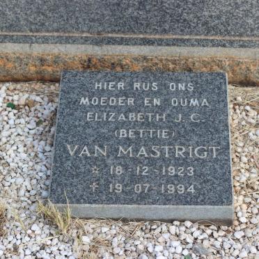 MASTRIGT Elizabeth J.C., van 1923-1994