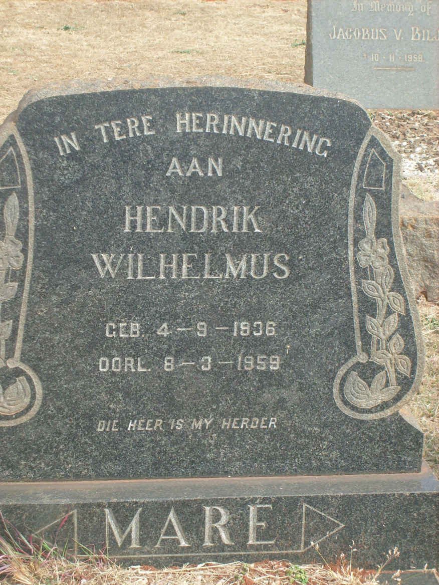 MARÉ Hendrik Wilhelmus 1936-1959