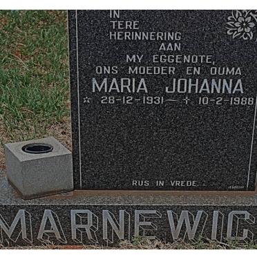 MARNEWICK Maria Johanna 1931-1988